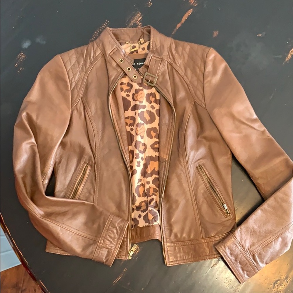 Black Rivet leather coat